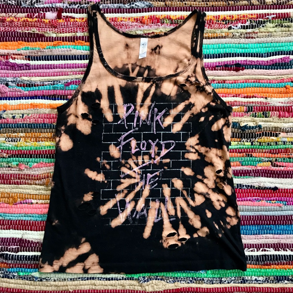 Pink Floyd ~ The Wall bleached distressed tank top